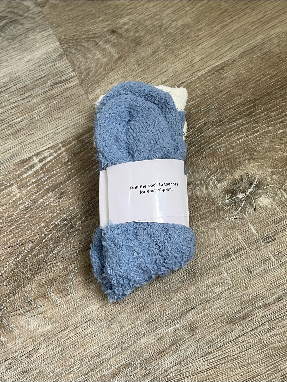 Cozy Socks Blue & White Plush Fuzzy Warm Winter Socks One Size - Picture 3 of 4